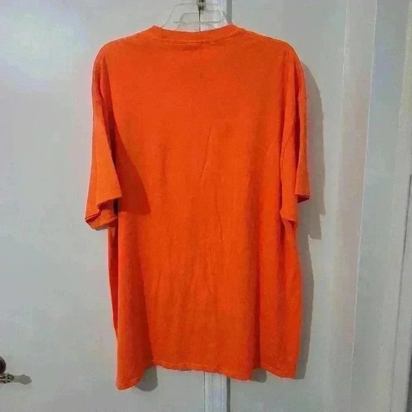 Fashion Nova Print Graphic Men's T Shirt Orange Short Sleeve Size XXL Cotton - Picture 2 of 7